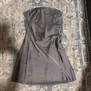 Elegant Silver Strapless Dress